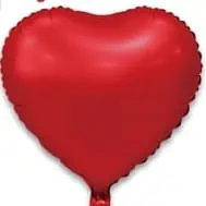 בלון בצורת לב אדום חלק ללא כיתוב בגודל 18 אינץ.