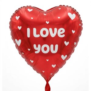 בלון I LOVE YOU בצורת לב בצבע אדום